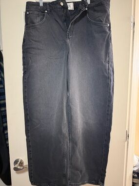 BDG Washed Black High-Rise Straight Leg Jeans